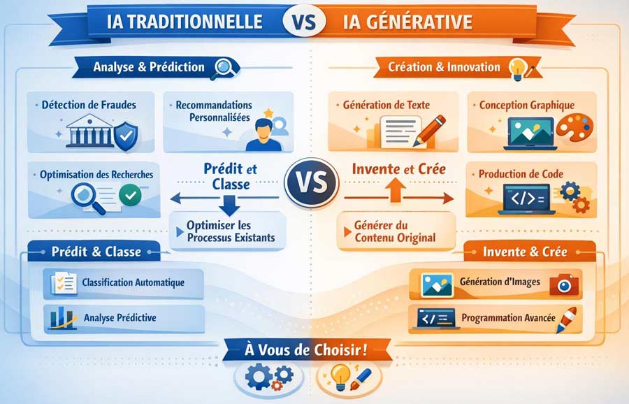 ia traditionnelel vs ia générative